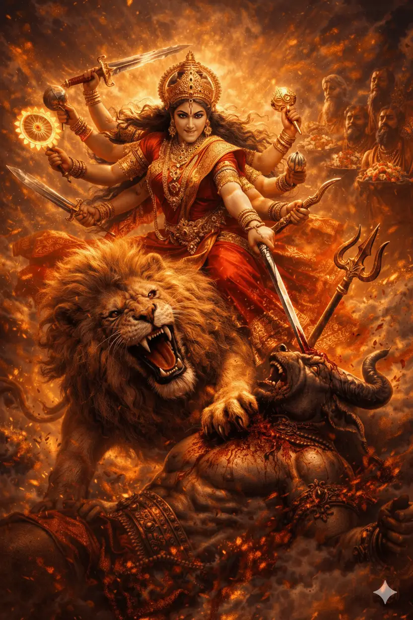 परब्रह्मस्वरूपा, महाकारुण्यरूपिणीं, भुक्तिमुक्ति-प्रदायिनीं भगवती माँ दुर्गा ! भाग २