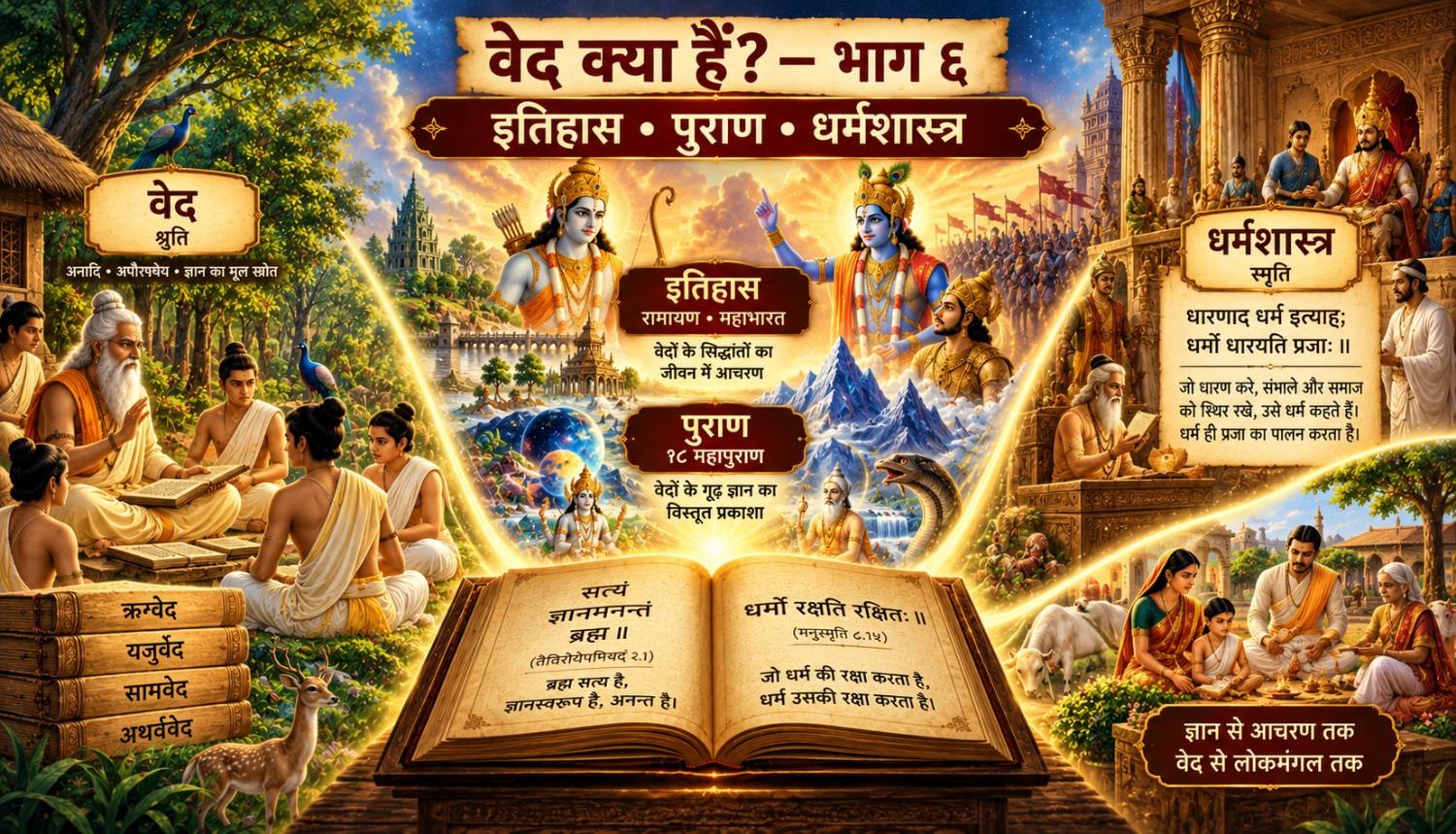 वेद क्या हैं? भाग ६: वैदिक शब्दावली- इतिहास, पुराण और धर्म शास्त्र