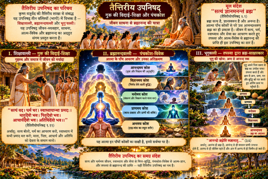 . तैत्तिरीय उपनिषद्: गुरु की विदाई-शिक्षा और पंचकोश