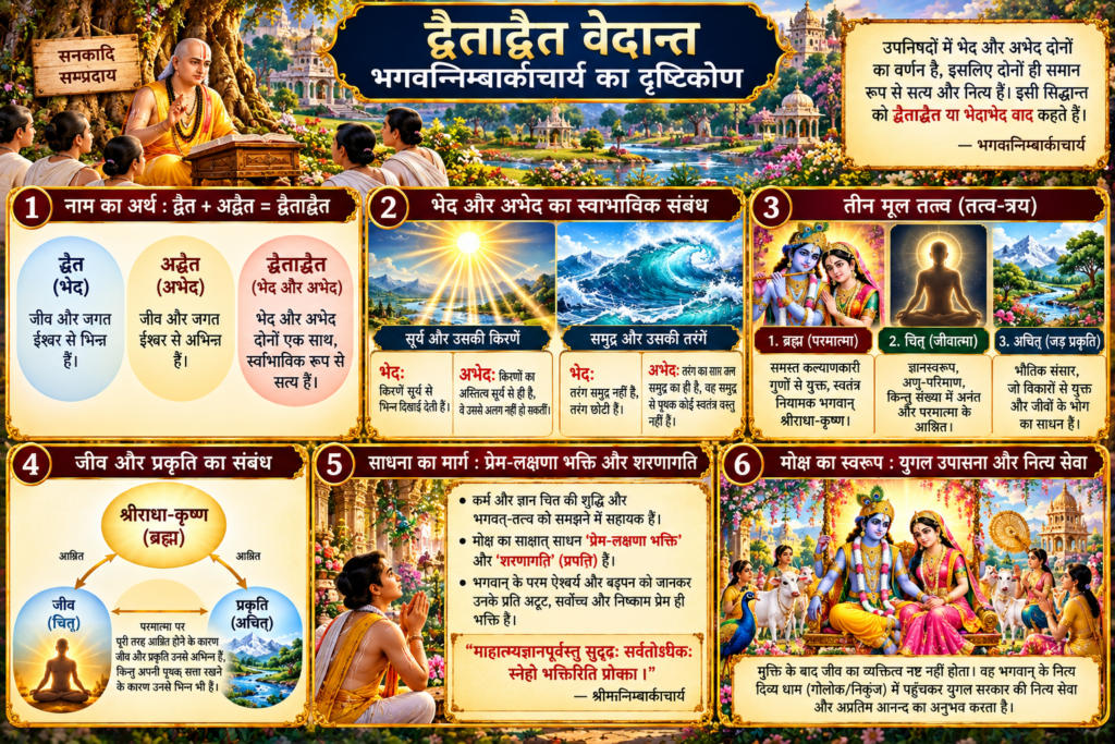 द्वैताद्वैत वेदान्त। इसे 'भेदाभेद वाद' या 'सनकादि सम्प्रदाय' भी कहा जाता है।